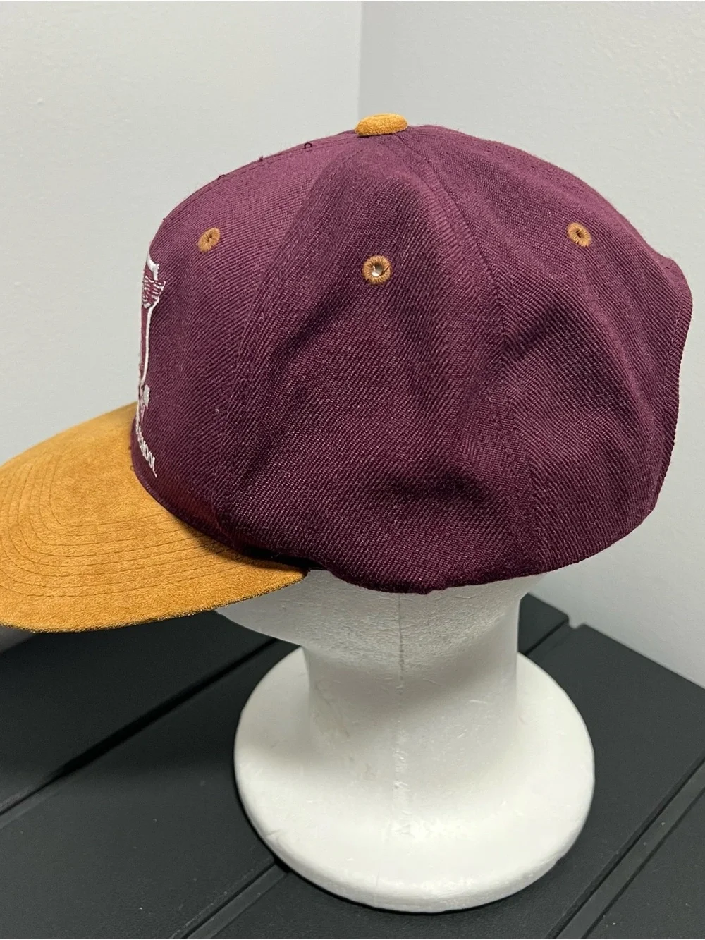 Vintage Melbourne Business School Burgundy Tan Snapback Hat Adult OSFA